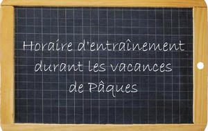 Planning entraînement vacances scolaires