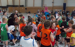 Rassemblement régional mini-basket du 4 mai à Dijon. ça y est... le lapin JDA est au sol !!!