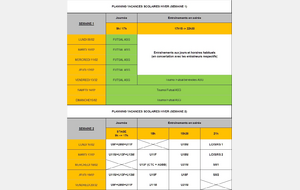 Planning vacances d'hiver 2026